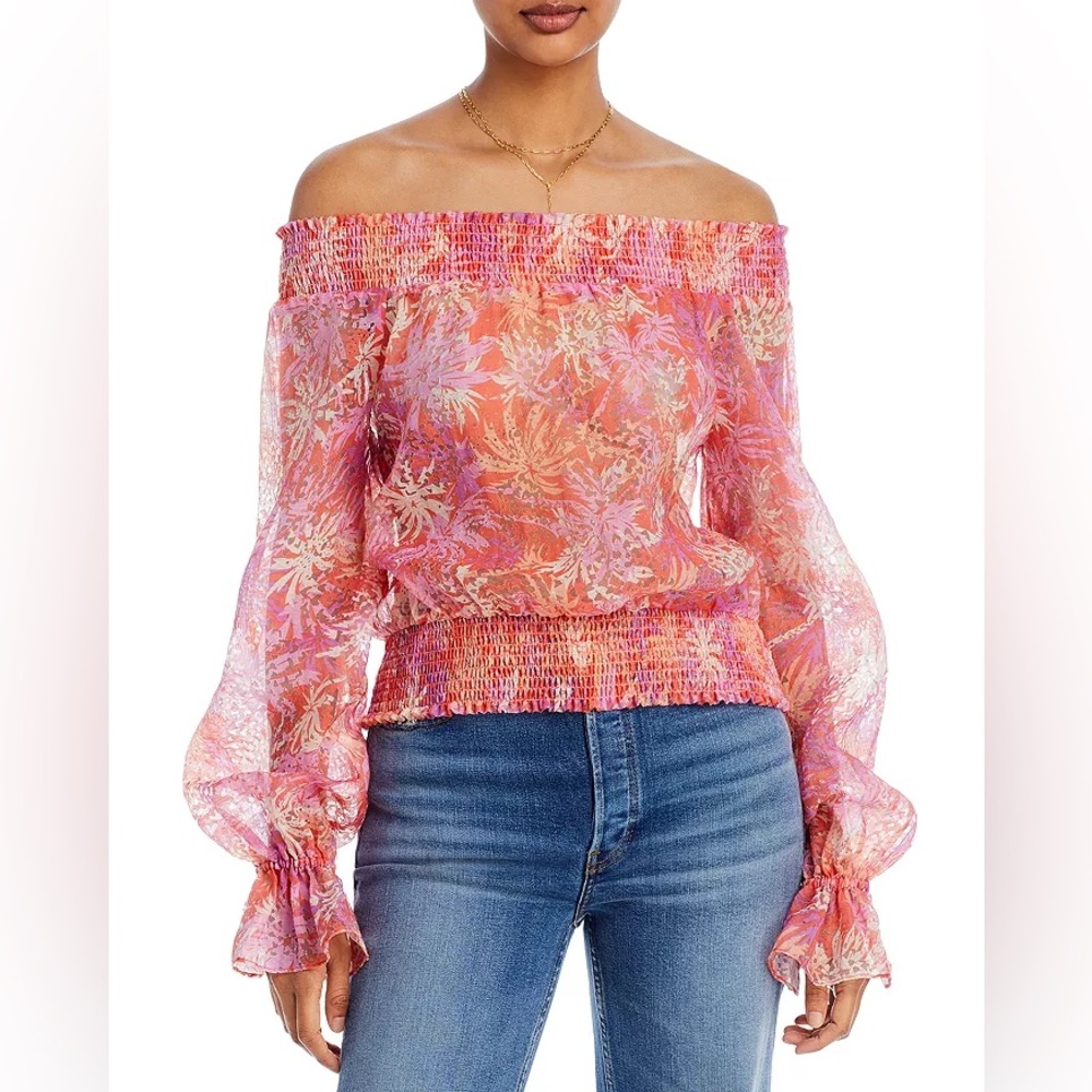 Ramy Brook Andra Printed Off-the-Shoulder Top
